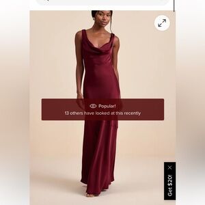 Lulu’s Burgundy Satin Cowl Neck Dress